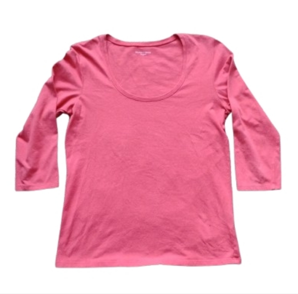 Like New Eileen Fisher Cinnabar Red Organic Cotton Stretch Top Size S